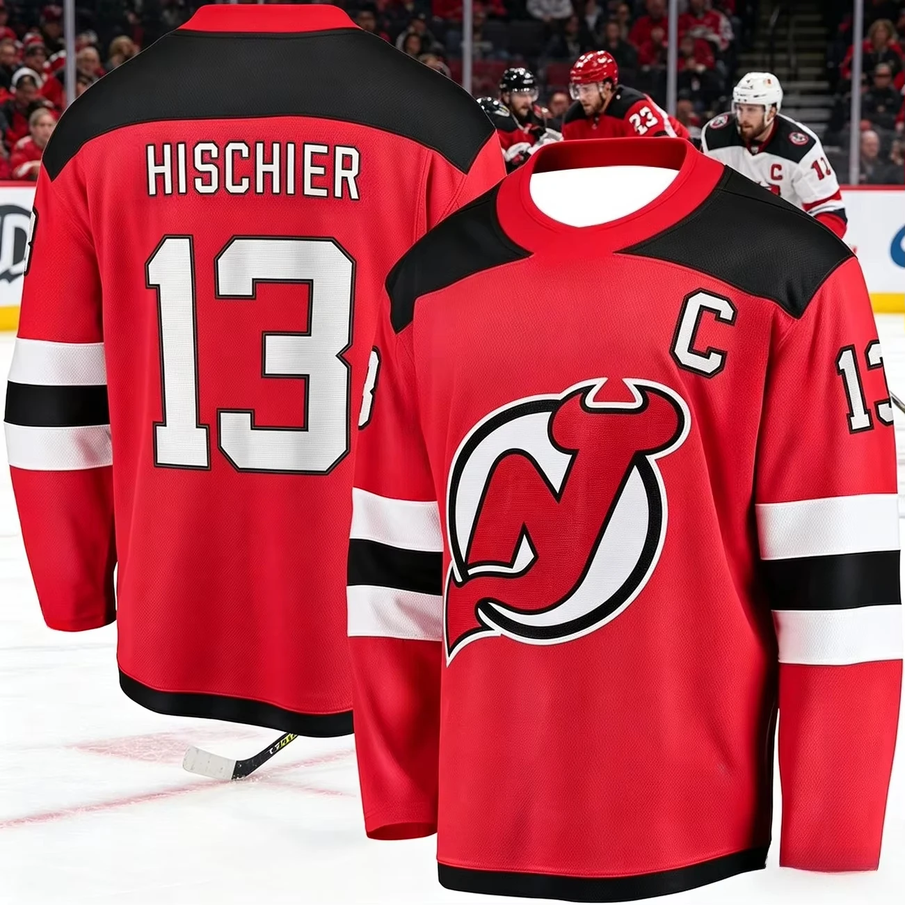 2026 New Jersey Men's New Ice Hockey Training Suit 3D Printed Devil Team Sports Quick-Drying Long-Sleeved Shirt Family
