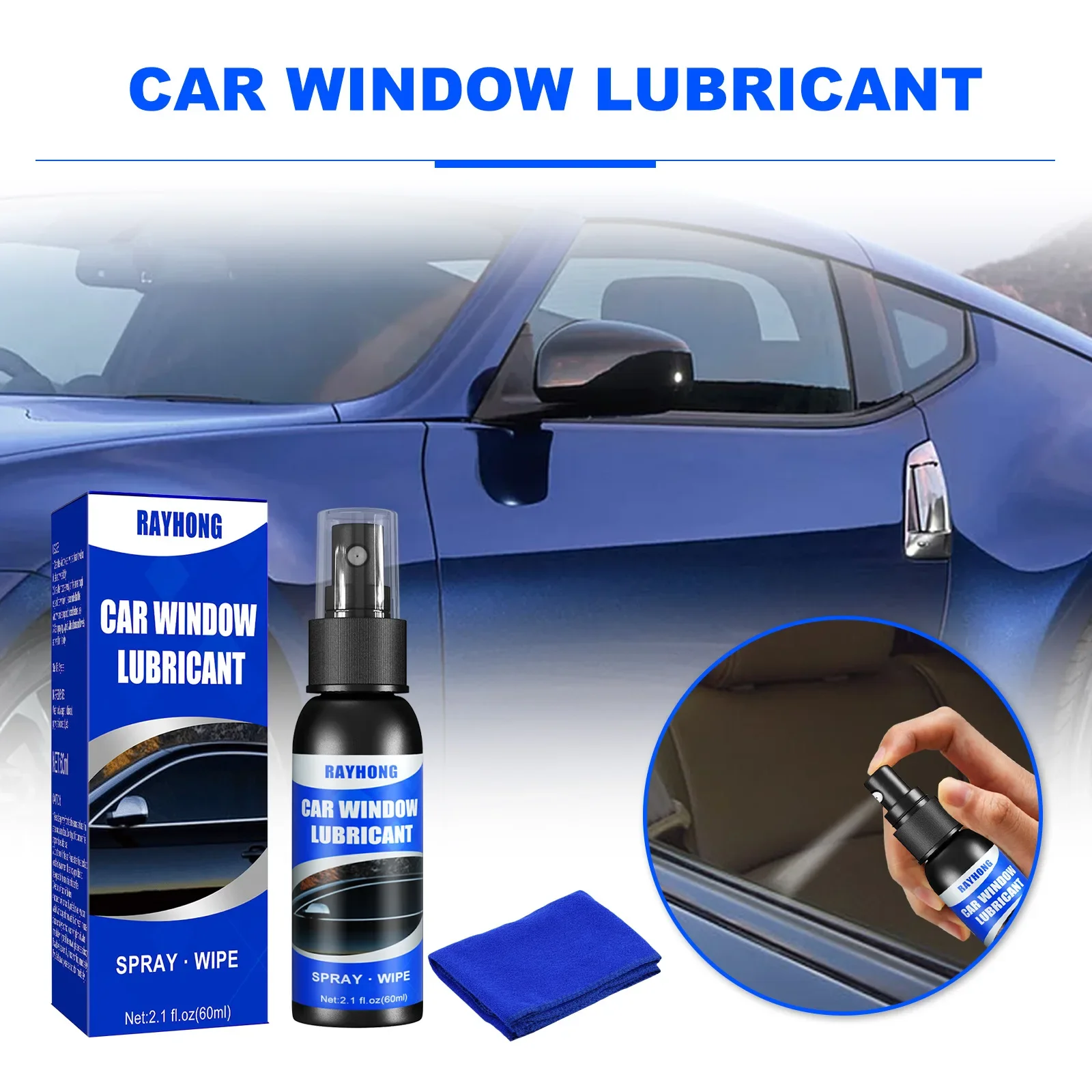 60ml window lubricant lift glass abnormal noise elimination sunroof track sealant strip glue lubrication spray car accessories