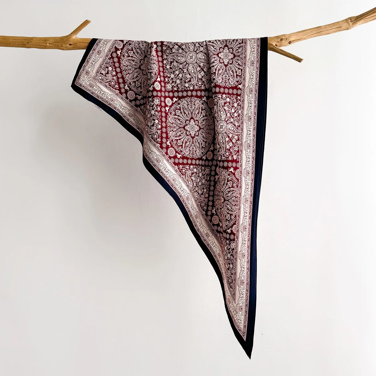 Neuer Twill-Schal, Dreieckstuch für Damen, Paisley-Halstuch, neues Stirnband, Haarbänder, bedruckter Foulard, Hijab, Wickeltücher, Bandana – Detail 3