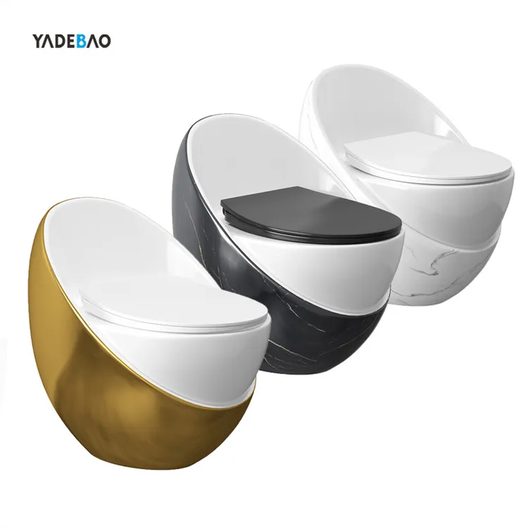 

Современный унитаз-моноблок в форме золотого яйца, керамический, с сифонным смывом, мраморный дизайн