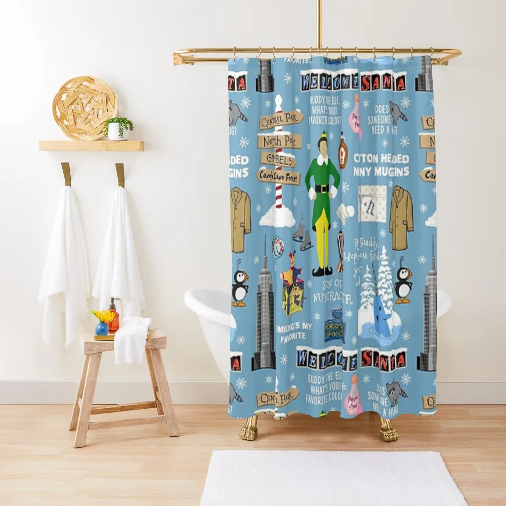 

Buddy the Elf collage Shower Curtain Shower Set For Bathroom Waterproof Bathroom Shower For Curtain