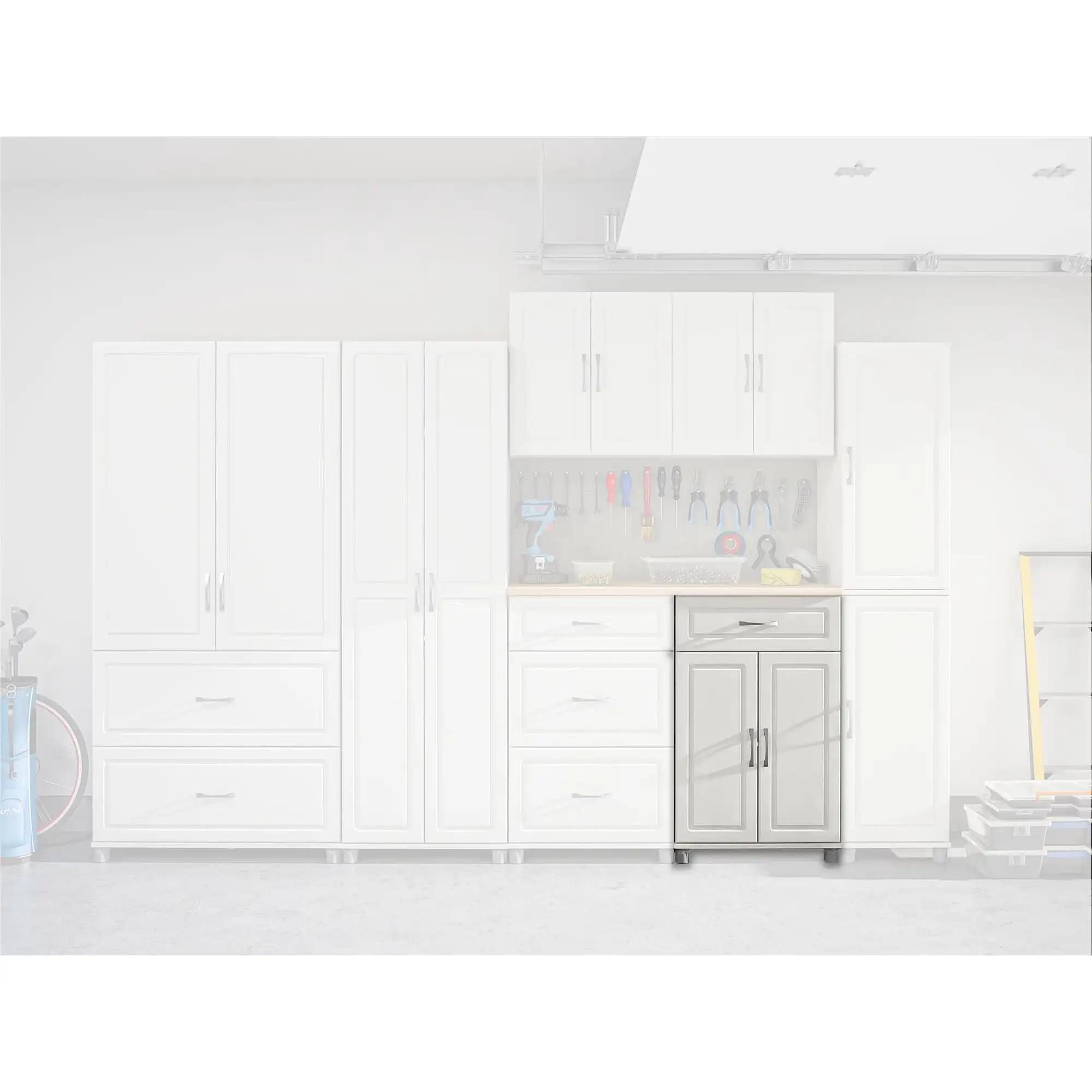 Kendall 24" 1 Drawer/2 Door Base Garage Storage Cabinet, White