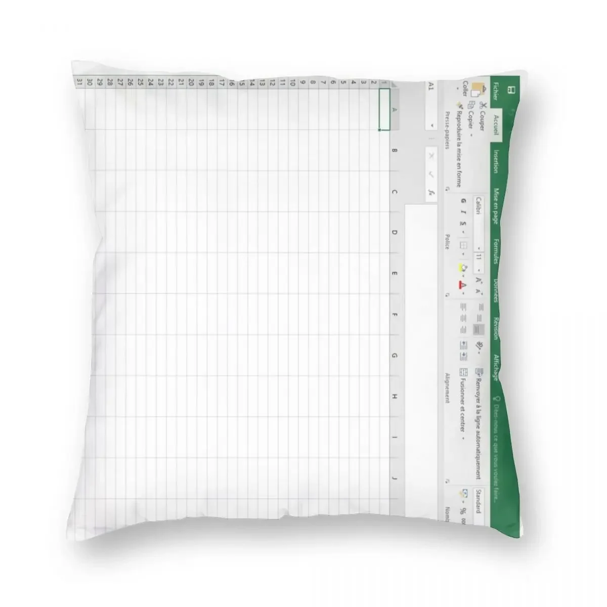 Excel Spreadsheet Pillowcase Polyester Linen Velvet Pattern Zip Decorative Bed Cushion Cover