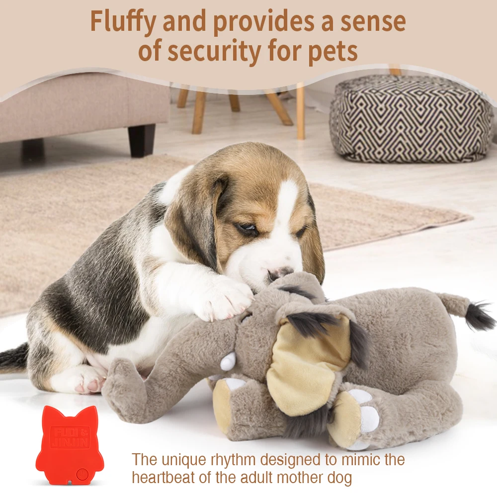 Mammoth Puppy Heartbeat Stuffed Toy for Dogs. Pet stress Relief and Calming Aid,  Heartbeat Toy  for Dog Relief