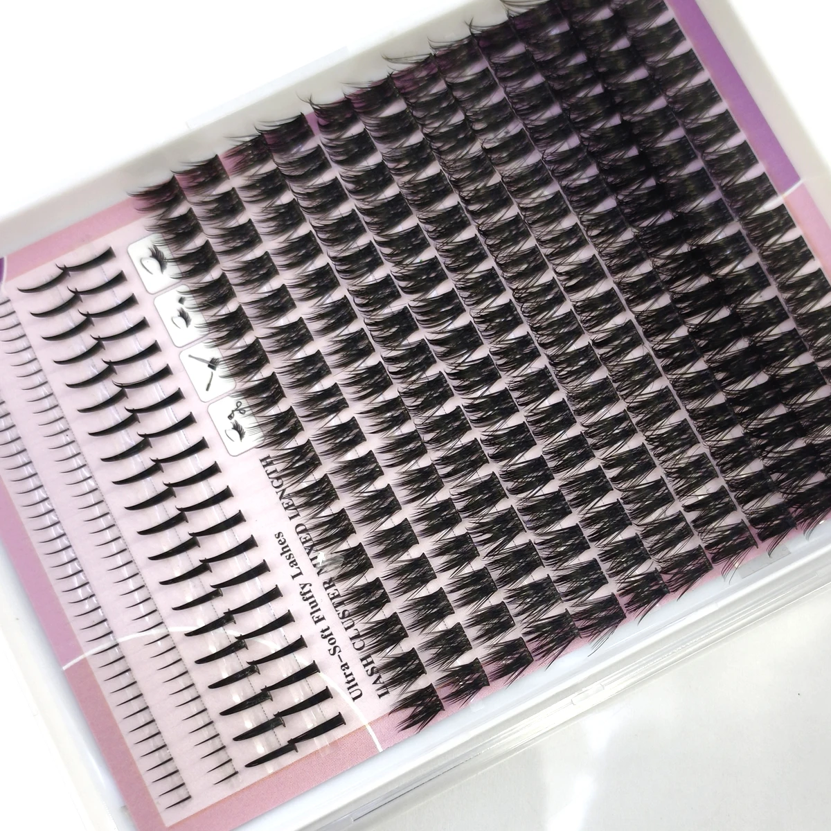 16ROWS Ciglia Cluster Estensione ciglia naturali Cluster Ciglia Volume Vassoio misto Ciglia Cluster Ciglia naturali per occhi di gatto