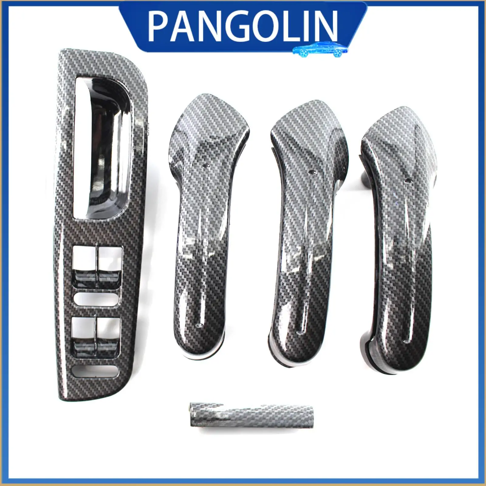 

PANGOLIN Interior Door Grab Handle Cover 5Pcs/Set for VW Jetta Golf MK4 1999-2004 ABS Plastic Upgrade Trim with OEM Fit