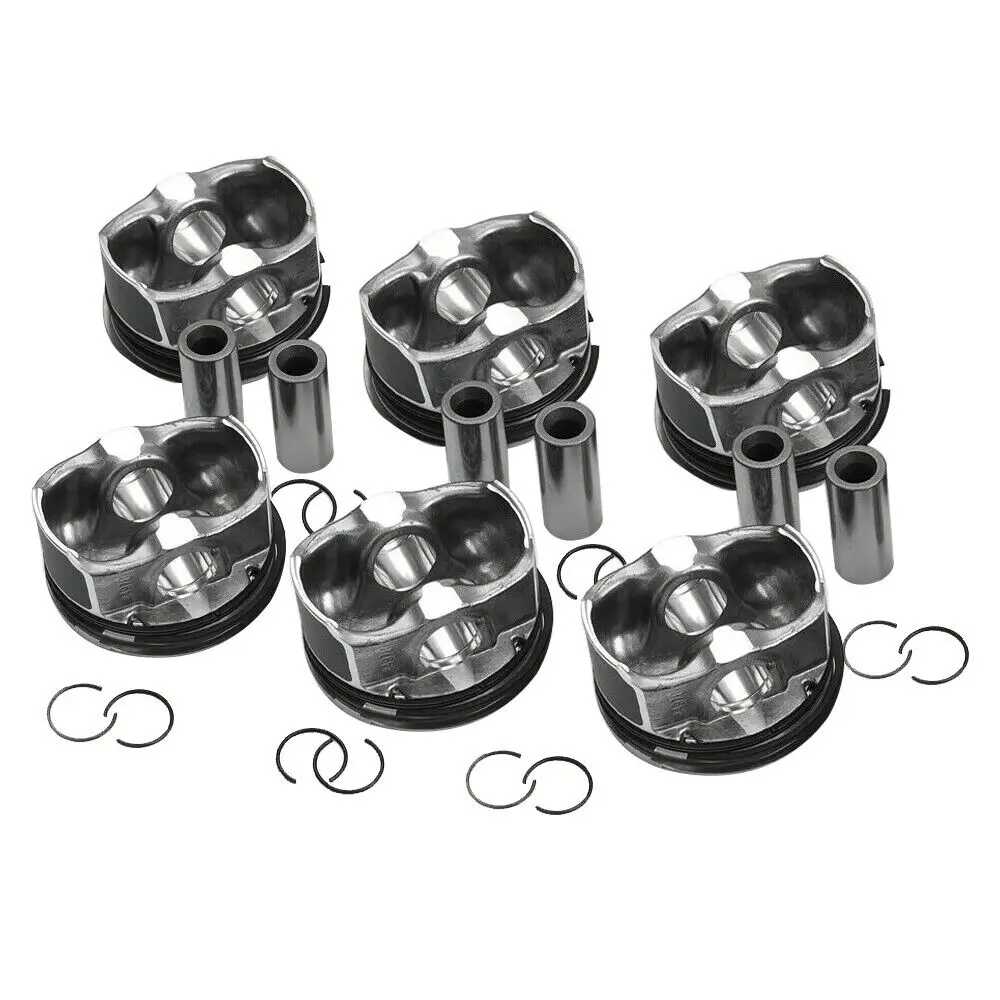 

6pcs 11257610295 11257577586 Pistons & Rings Set Φ84mm for BMW E60 E61 E71 E82 E90 E91 E92 E93 135i 335i 535i 740i X6 3.0 N54B30