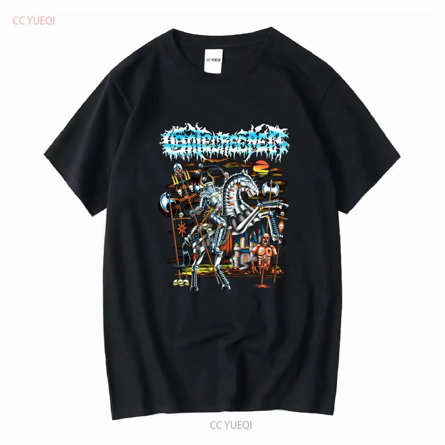 GATECREEPER KNIGHT AND STEEL TEE Hardcore-Band schwarzes Hemd TE7439 lange oder kurze Ärmel Vintage Washed Leicht Grafik