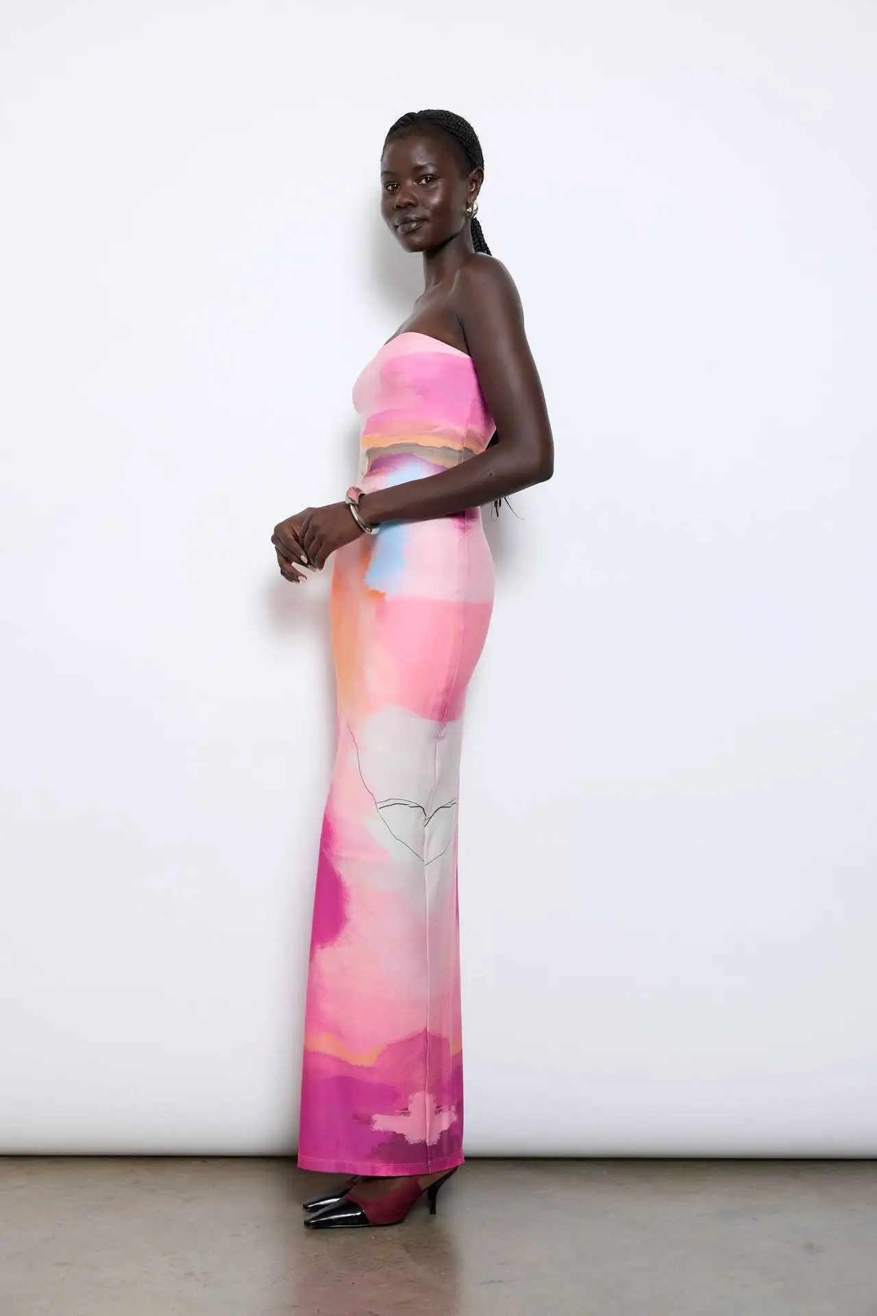 Summer Fashion Sexy Flower Print Matching Dress Elegant Block Slim Shoulder for Women Sleeveless Bodycon Party Club Streetware