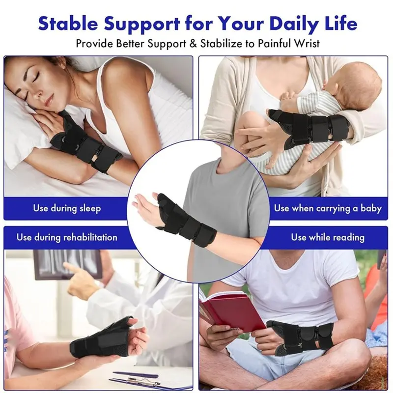 Dropship-1PCS Wrist Brace With Thumb Spica Splint, Wrist & Thumb Support For Arthritis, Sprains, Carpal Tunnel Pain & Sports A