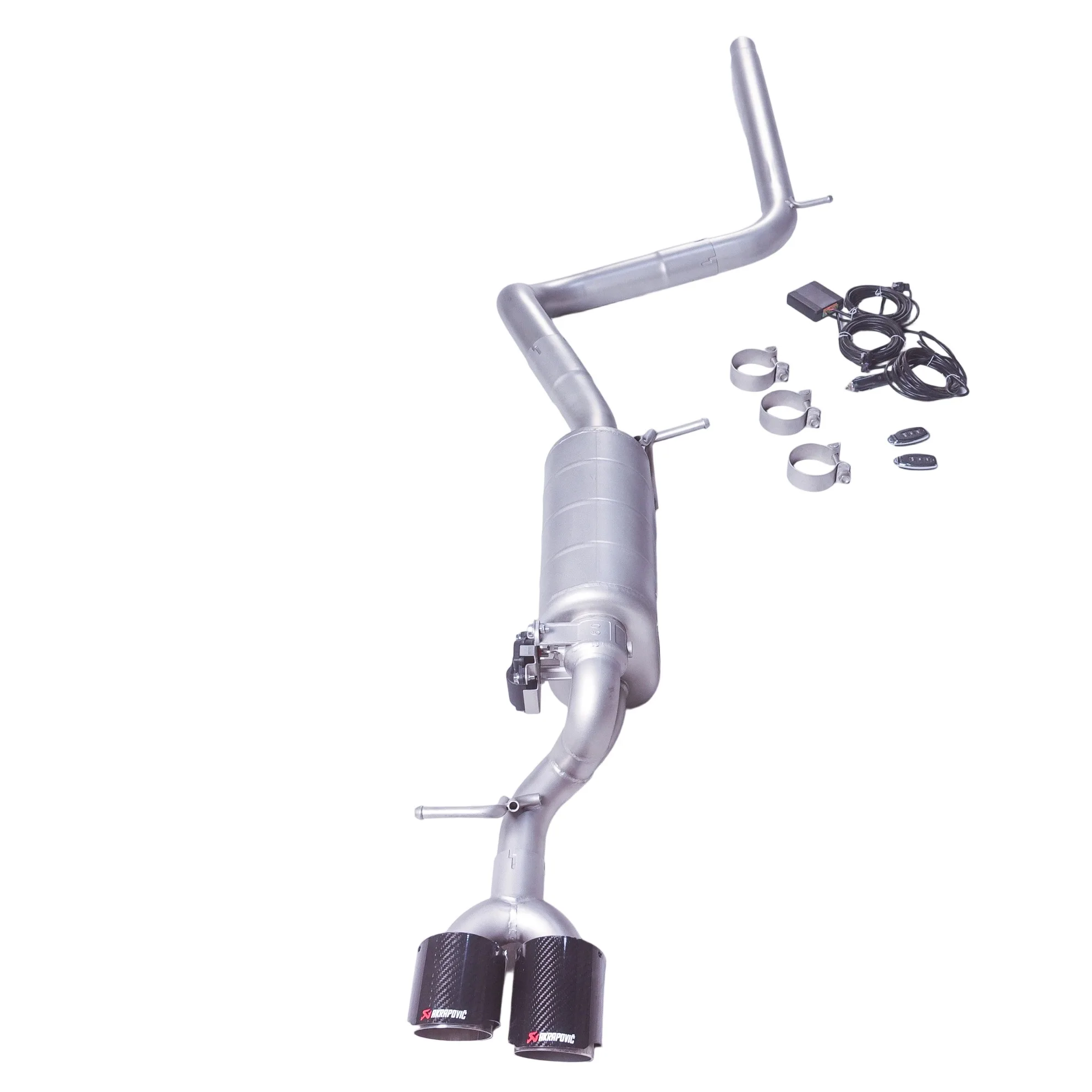

Applicable to the stainless steel dual exhaust carbon fiber tip exhaust system of Volkswagen Polo GTI 1.4T Catback from 10 to 17