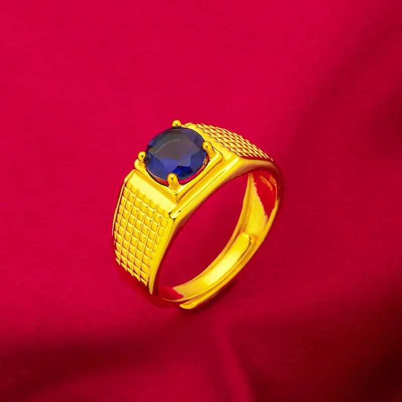 Mylux Jewelry 24K gold men opening ring AU999 full gold, Chinese style outfits to show oriental charm