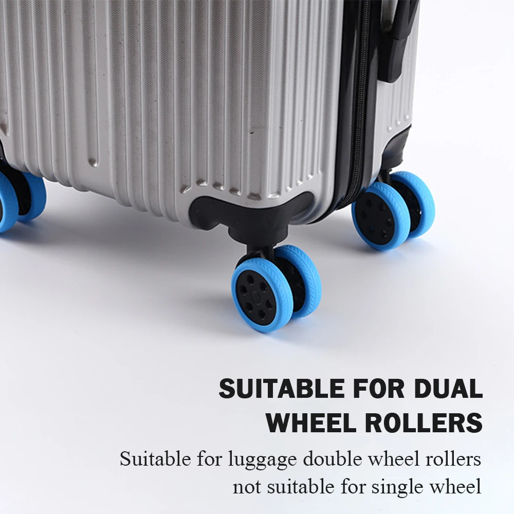 1/4/8PCS Silicone Cover Luggage Wheels Cover Luggage Protection Wheels Guard Carry On  Accessories Wheels Cover for Reduce Noise