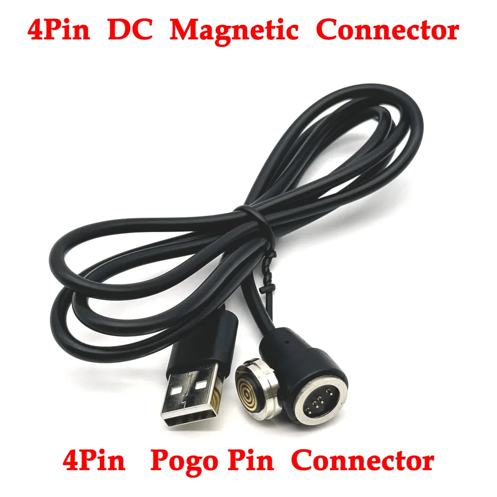 

4Pin USB cable large current Waterproof Spring Loaded Male Female 360 ° blind suction DC Magnetic Pogo Pin Connector charger