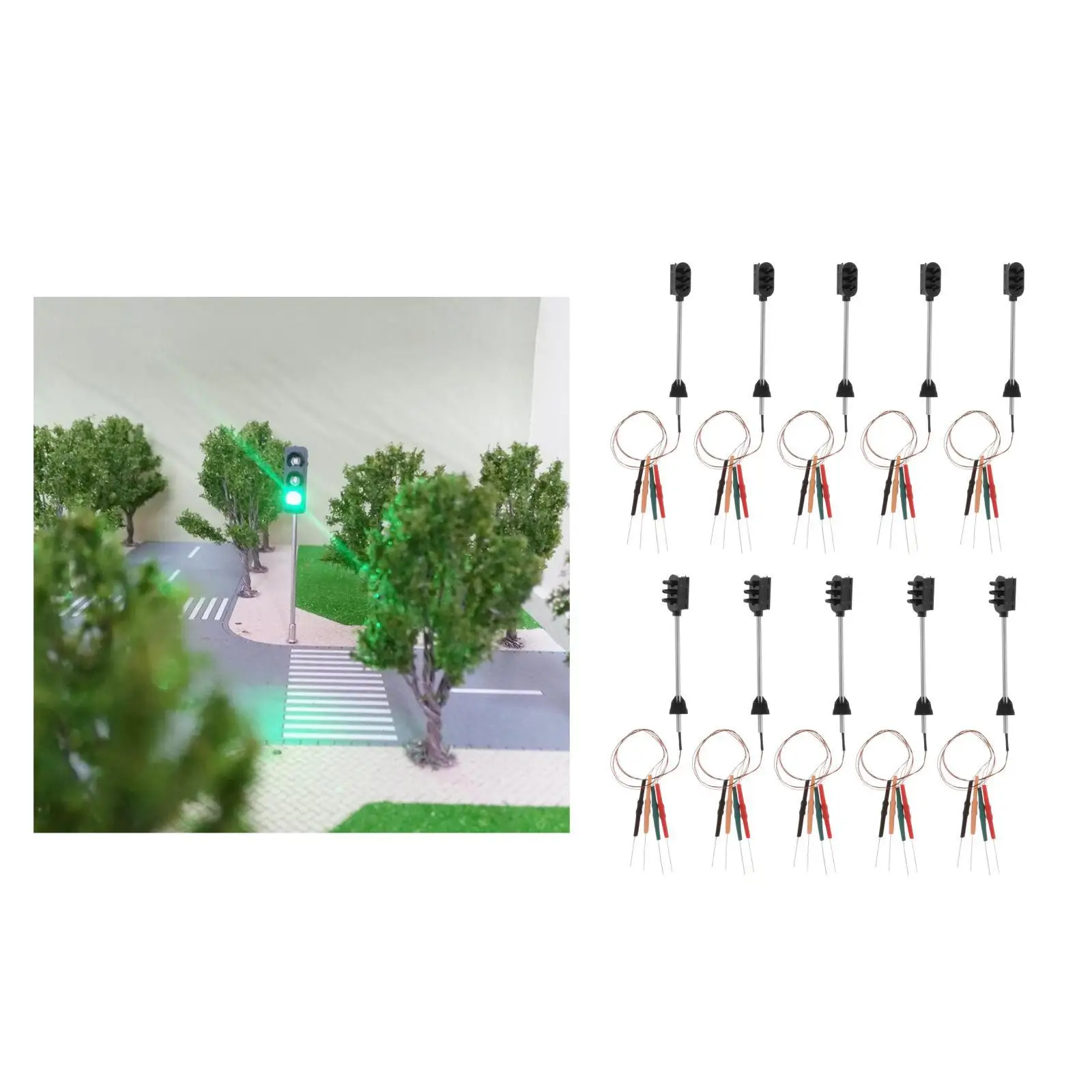 12V 10 Buah Lampu Kereta Api Model LED Skala HO 1:87 untuk Tata Letak Lanskap