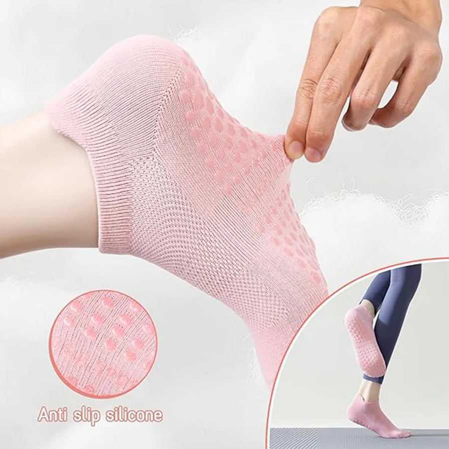 1 pair，Non Slip Pilates Socks with Grips for Women, Grip Socks for Yoga  Barefoot Workout Anti Skid Athletic Socks Ballet, danc