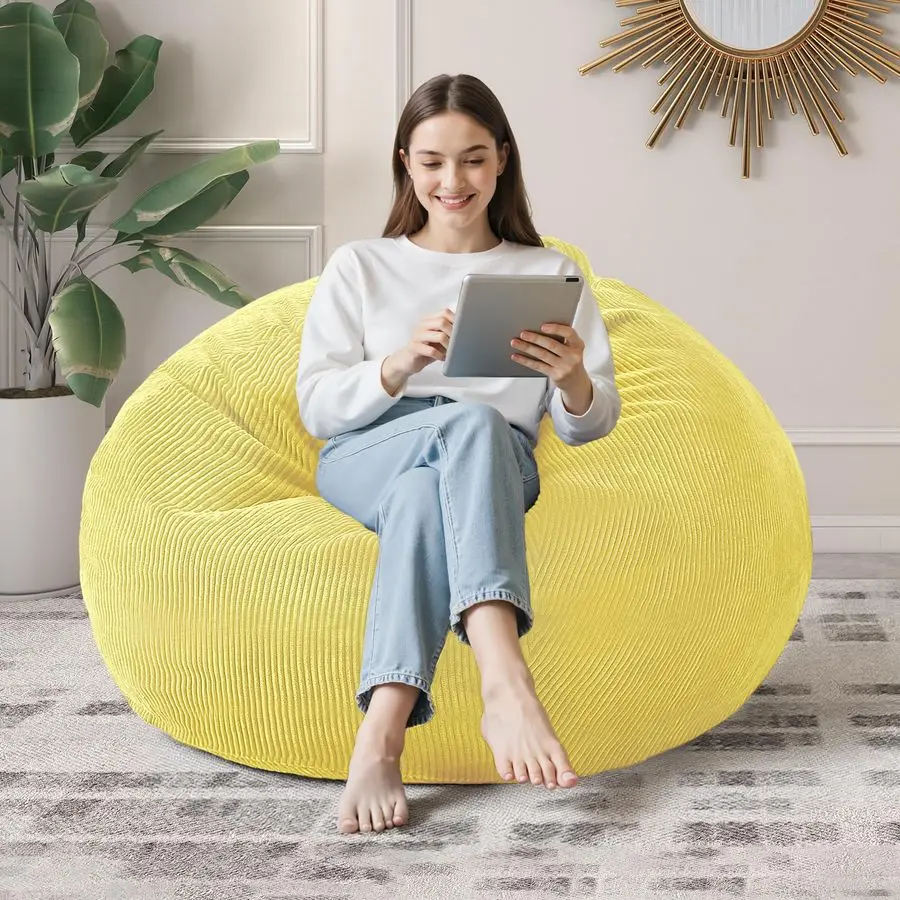 

Bean Bag Chairs Teardrop Bean Bag Chair for Adults Beanbag Chair with Memory Foam Filled Machine Washable Cover for Living Room