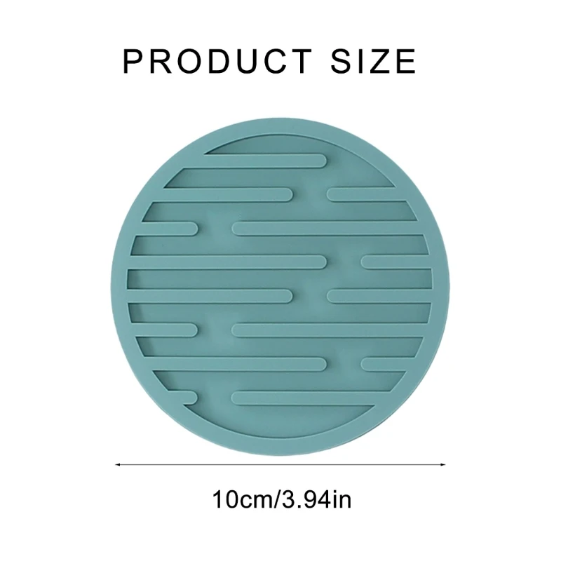 Conjunto porta-copos silicone multiuso, 6 peças, padrão redondo, decorações jantar, acessórios escritório, almofada