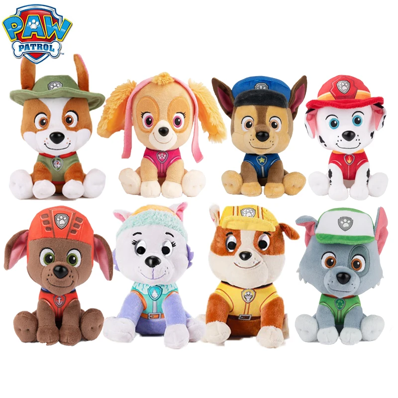 Original Paw Patrol 15.2cm 6'' Chase Skye Everest Tracker Cat Anime Plush Doll patrouille birthday Gift Children Toy