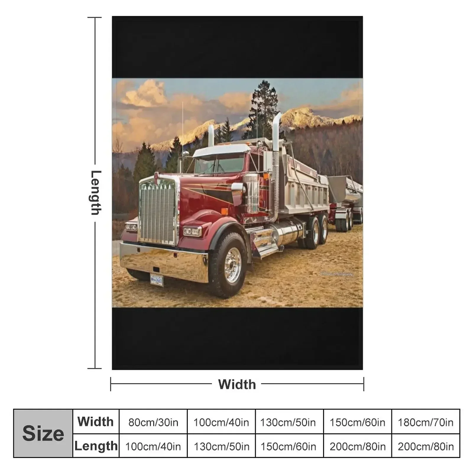 Kenworth End Dump and Mission Moutains Throw Blanket Extra Large Throw blankets ands warm winter warm for winter Blankets