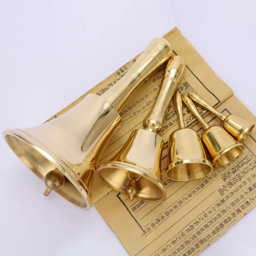 Vintage Brass Restaurant Call Bell Classic Handheld Service Bell for Christmas Party Bar Desktop Decoration Bells