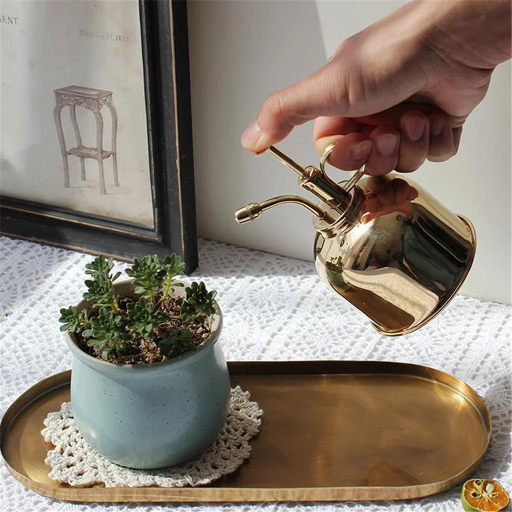 300ml Vintage Brass Watering Spray Bottle Top Pump Watering Can Watering Sprayer Bottle Plant Mister For Garden House Plants