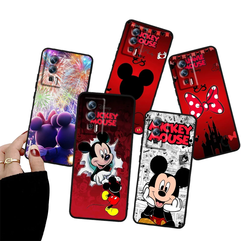 

Disney Mickey Minnie Mouse For Xiaomi Redmi 9A 9C 9AT 10C 9 9T 10 12C 13C A3 12 K60 A1 K50 K40 5G Black Back Phone Case