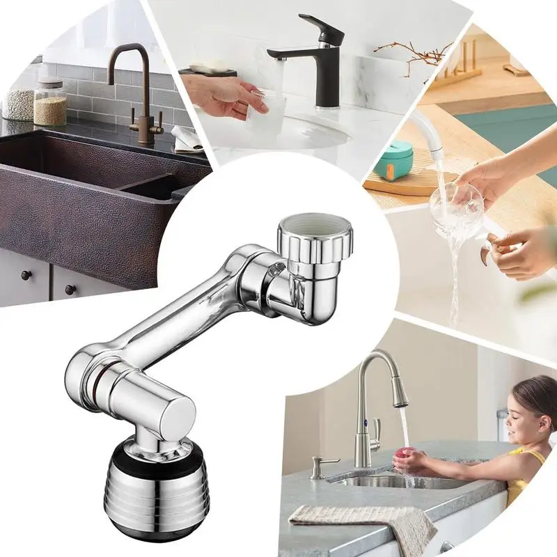 Bathroom Faucet Extender 1080-Degree Swivel Robotic Arm Faucet Extender Rustproof Faucet Extender Multifunctional Faucet