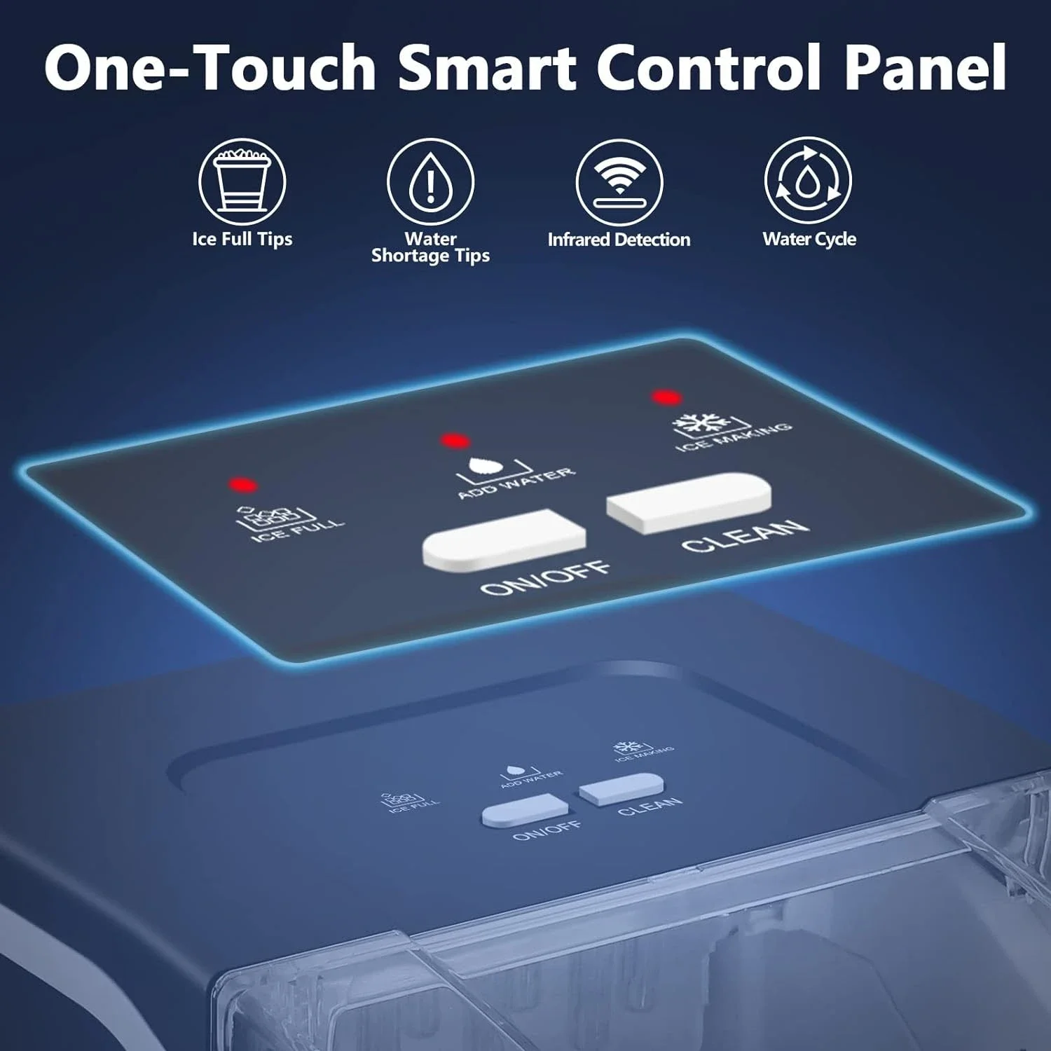 Máquina compacta y eficiente para hacer hielo, fabricante de hielo de encimera de autolimpieza, rápido 9 cubitos de hielo en 6-8 minutos, produce 26,5 libras de Ic