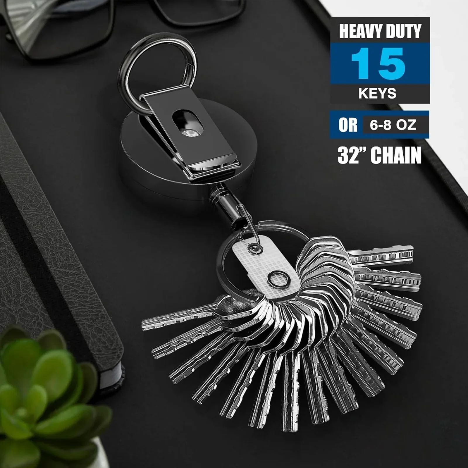 1pcs Extendable Metal Key Chain Ring Belt Clip Pull Keyring Retracting ID Card Lanyards Id Badge Holder Badge Clip