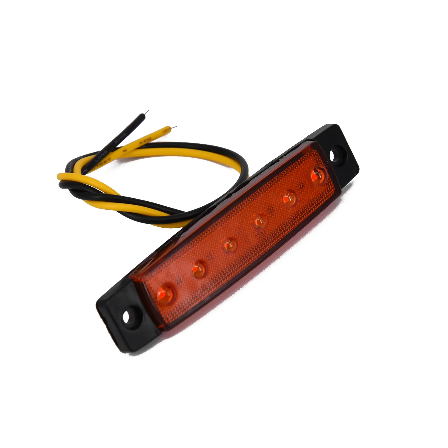 

Trailer Side Marker Taillight Indicators Light Truck Taillight Lamp Waterproof Black+Amber Boat ABS DC 12V 6 LED