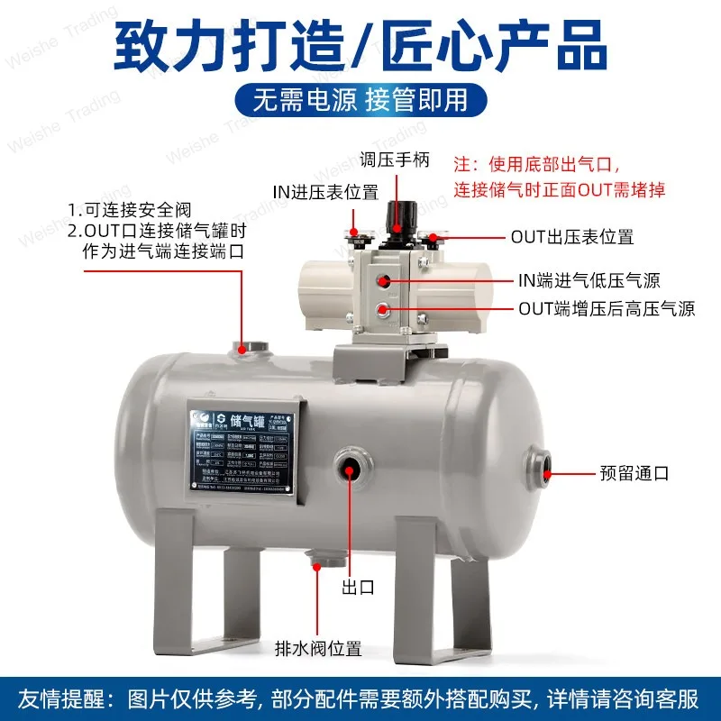 VBA10A-02/20A-03 Booster Cylinder SMC Gas Reservoir VBA Air Booster Valve Gas Pneumatic Booster Pump