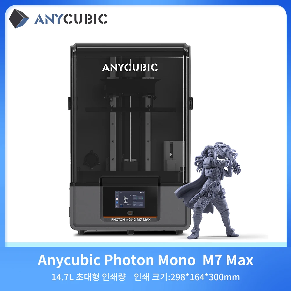 PRESALE ANYCUBIC 포톤 모노 M7 맥스 3D 드러커, 13.6 인치 7K 고화질 스크린, UV 송진 3D 인쇄, 298x168x300mm