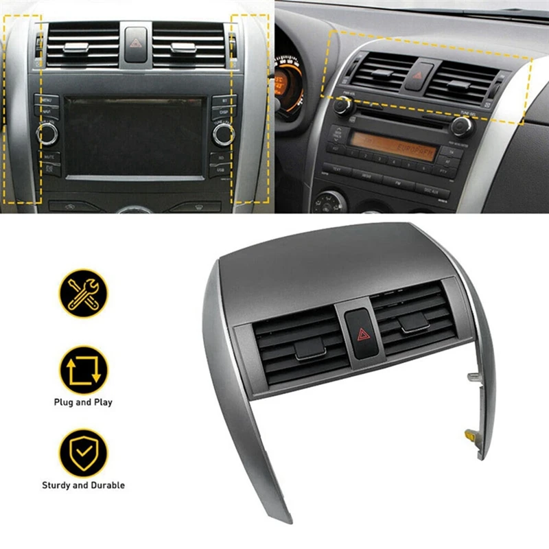 

Center Dash Air Vent Grille Panel +Trim Strip For Toyota Corolla 2007-2013 Air A/C Outlet Trim Cover 55670-02160