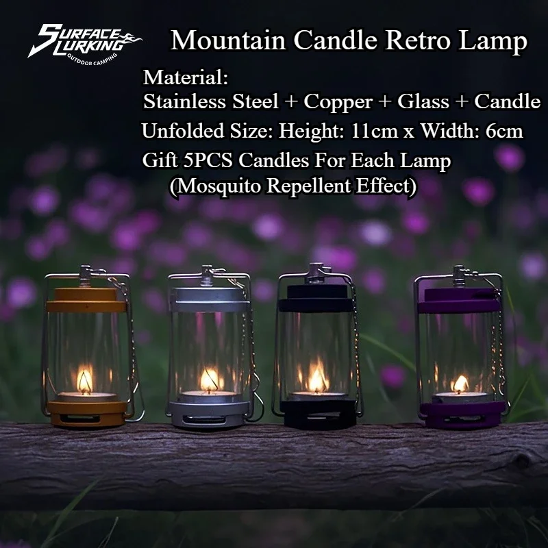 

GO PEAK уличные свечи для палатки, набор светильников для пикника, кемпинга, ретро украшения, атмосферный светильник, креативный настольный прикроватный светильник-свеча