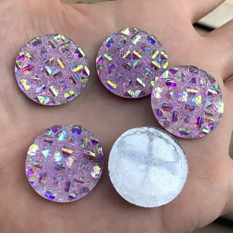 12 قطعة 25 مللي متر AB الراتنج الراين شقة الظهر الأحجار الكريمة غير الإصلاح الأحجار غير الخياطة كريستال زين بريق ستراس للملابس الحرف #5