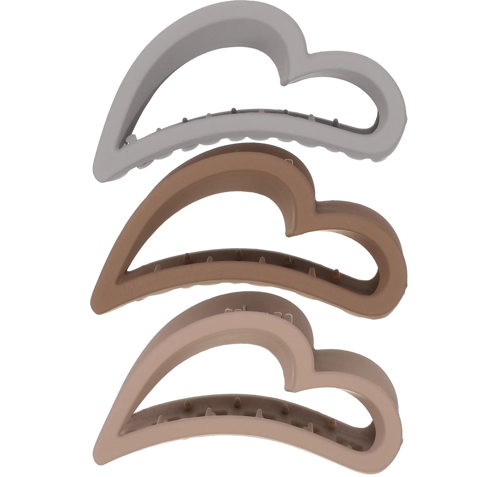 

3Pcs Heart Shaped Matte Claw Clips Large Hair Clamps Durable Non-Slip Holders for Bath Makeup Parties Everyday Use