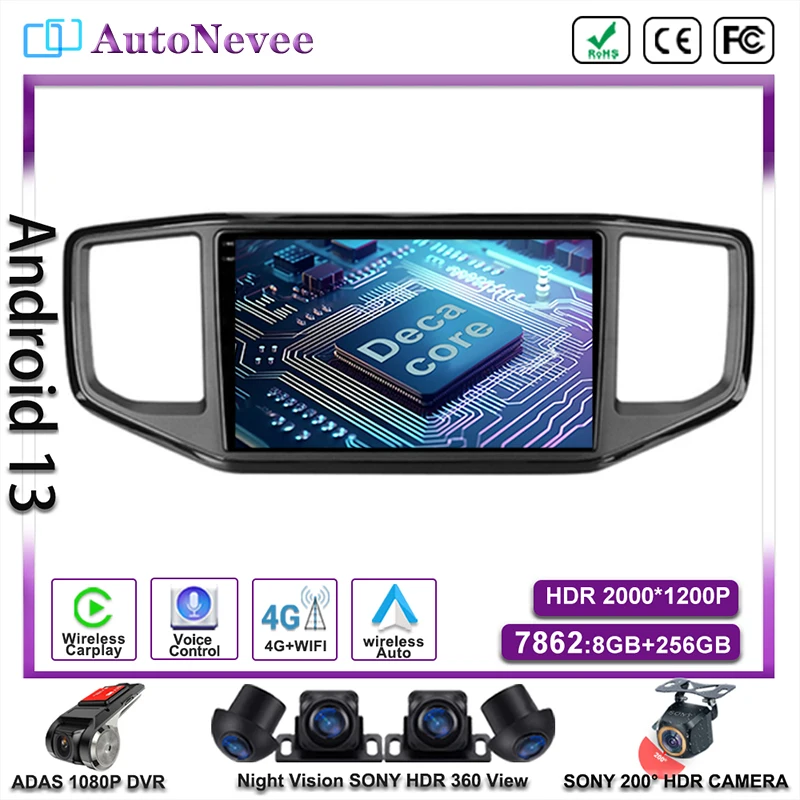 Android 13 For Volkswagen VW Amarok 1 2016 2017 2018 2019 2020 Multimedia Head Unit Car Player GPS Auto Radio Navigation DVD BT