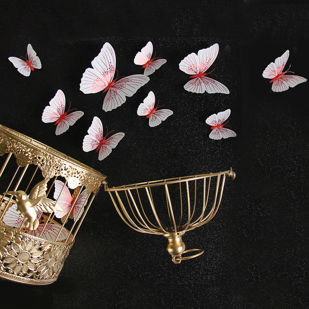 

12Pcs Artistic 3D PVC Gold Butterfly Stickers Fridge Magnets Creative Home Decoration Accessories