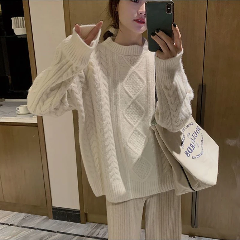 Women Sweater O-neck Solid Fashion Pullovers Chic Korean Style Tender Ulzzang Elegant All Match Knitted Vintage Casual Leisure