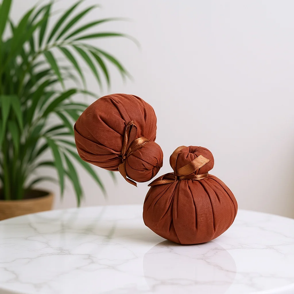 

2 шт. темно-коричневые травяные шарики для массажа тела, согревающая сумка для точечного массажа, китайская медицина, инструменты для термокомпресса