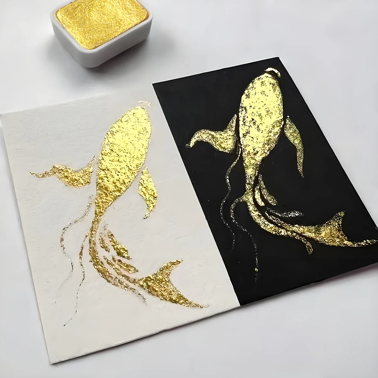 صبغة ألوان مائية لؤلؤية مكونة من 6 ألوان، عبوة صلبة للرسم الصيني التقليدي، خط تانغكا، رسم ملون #4