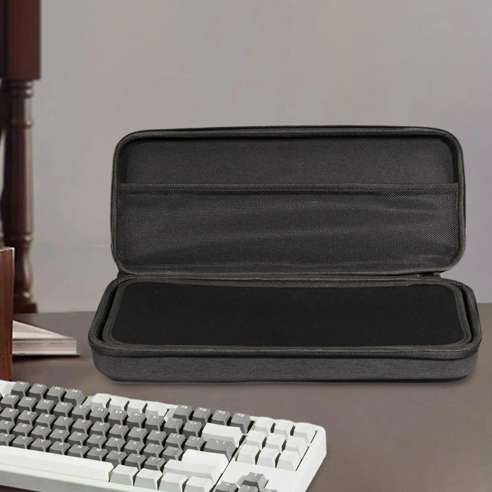 

Жесткий чехол для хранения клавиатуры, портативный, прочный, практичный, пылезащитный, дорожная сумка-органайзер для механической клавиатуры с 98 клавишами