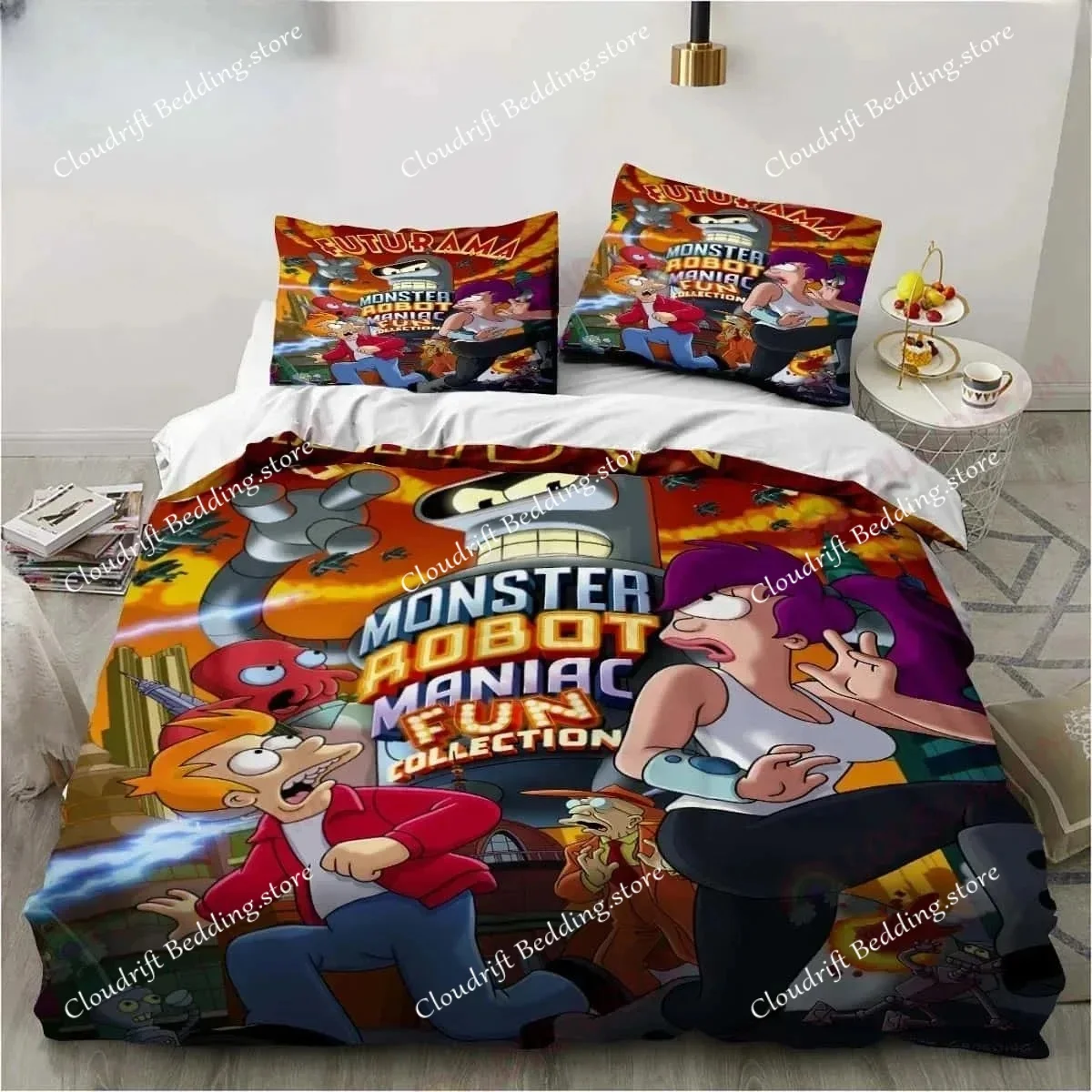 

Cartoon Futuramas Bender Poster Bedding Set Sheet King Twin Double Child Bedding Set Mircofiber or Polyester Duvet Cover Set