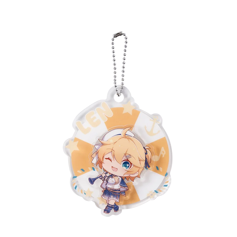 Moeyu Kaito colgante giratorio acrílico dibujos animados Hatsune Miku Luka llavero Anime Len Rin Meiko caja ciega llavero accesorios para bolsa