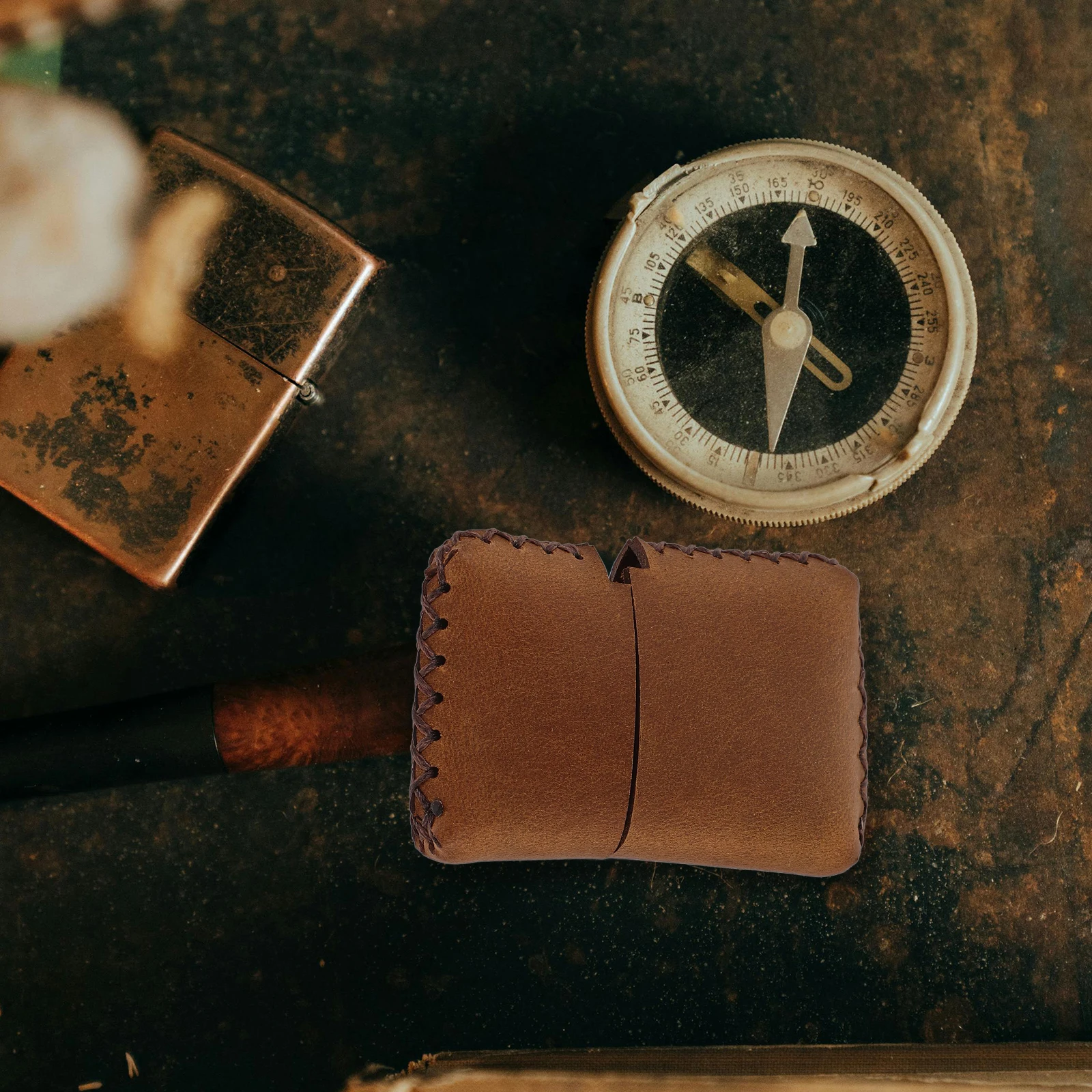 

Lighter Cattlehide Protective Case Brown Smoke Lighter Sleeve Vintage Style Outdoor Gear Small Storage Bag