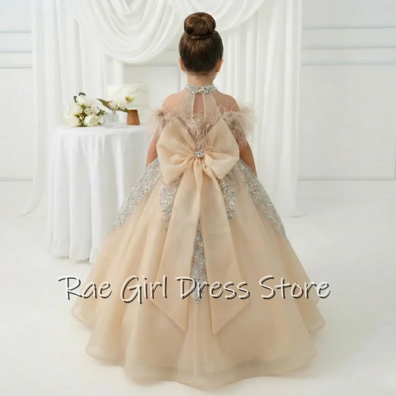 Girls Pink Puff Cake Style Lolita Princess Party Dress Summer Bow Children's Fashion Show Costume Model Vestidos