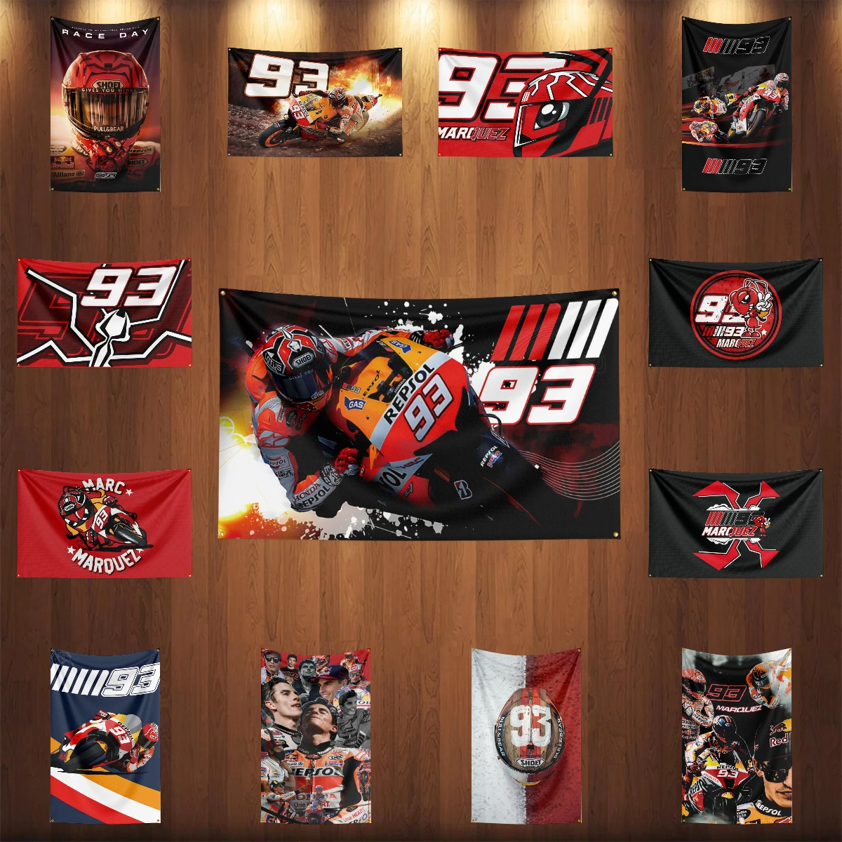 3x5 Ft 93 M-Marquezs Motorcycles Flag Polyester Printed Motorcycle Flags for Room Garage Decor