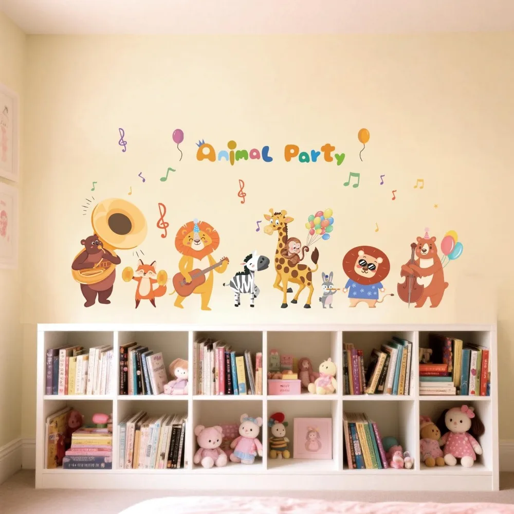 Large Colorful Animal Wall Stickers for Kids' Playroom, Daycare, and Bedrooms view 2