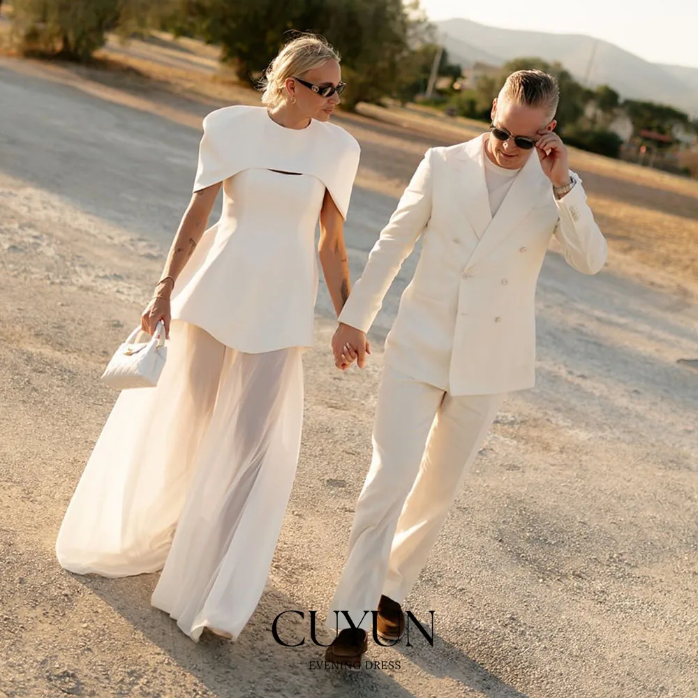 

CUYUN индивидуальные женские свадебные платья праздничные платья для медового месяца с шалью элегантное лоскутное вечернее платье для выпускного вечера женское